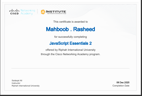 Cisco JavaScript Essentials 2