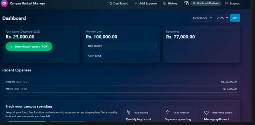 Campus Budget Manager